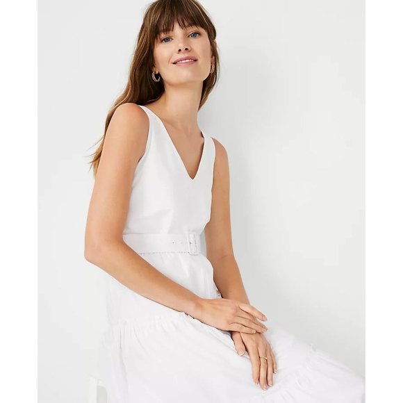 Ann Taylor Belted Flare Dress 10 - Picture 3 of 3